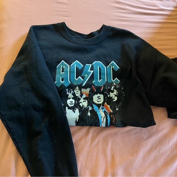Urban Outfitters | Tops | Acdc A Black Band Crew Neck Sweater | Poshmark